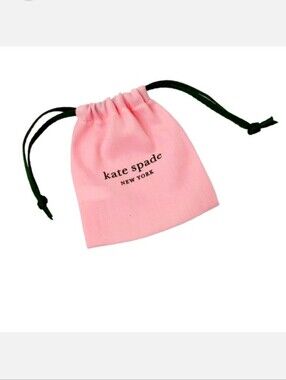 kate spade pink drawstring jewelry pouch with dark green cords